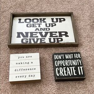 Inspirational Quote Wall Art Set